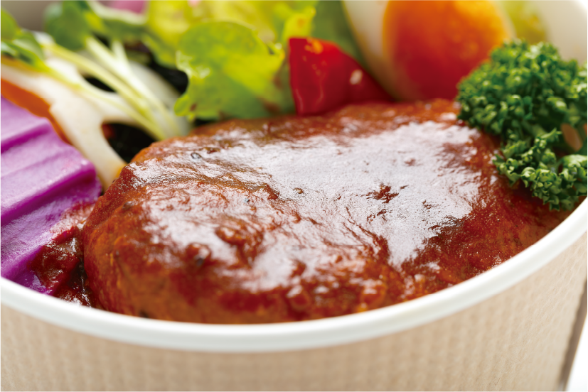 手ごねハンバーグ弁当の写真